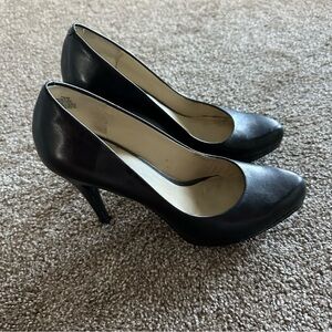 Black Leather Women's Heels